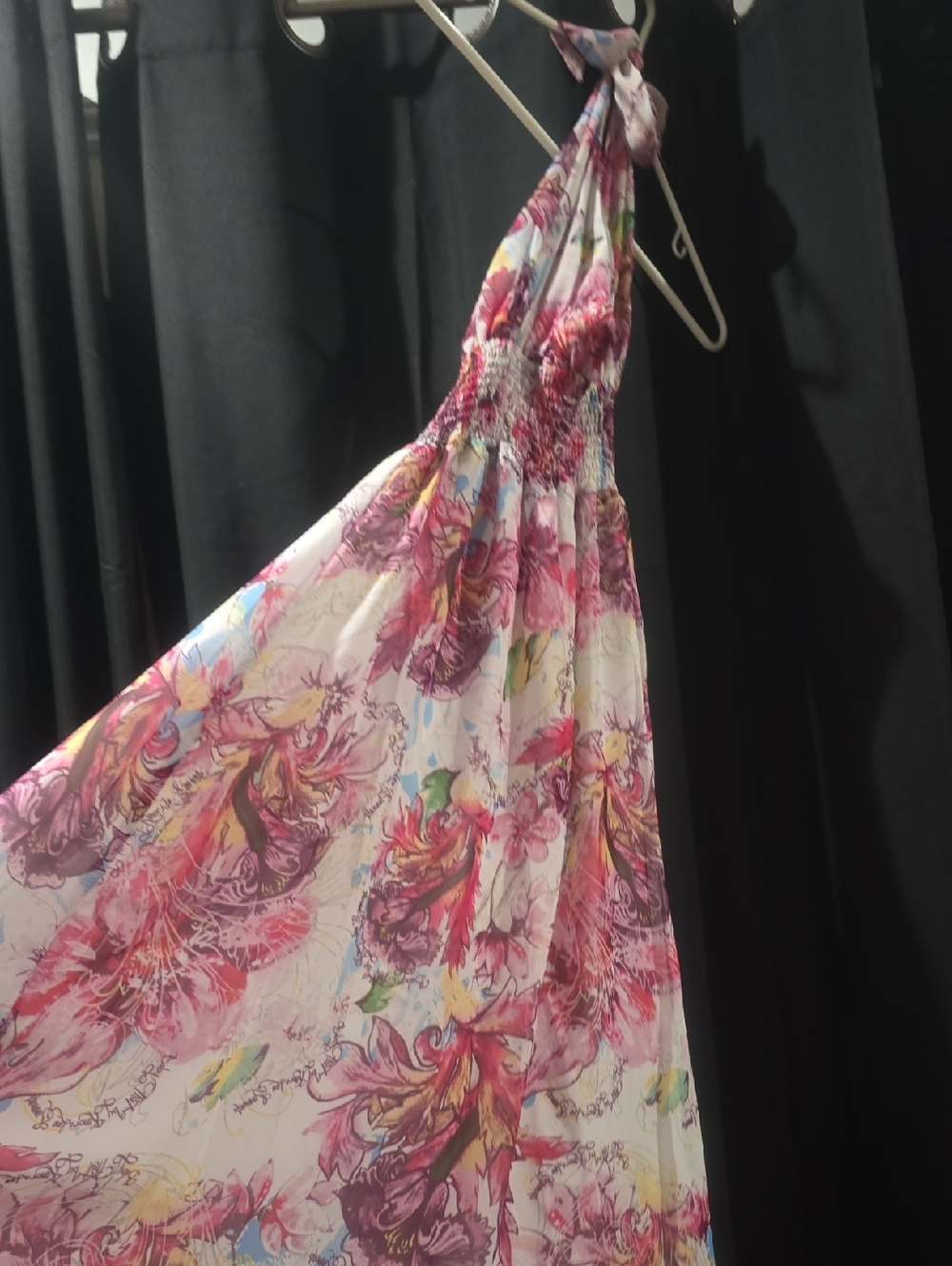 Baby Phat Floral Maxi Dress in Pink, Purple, Yellow